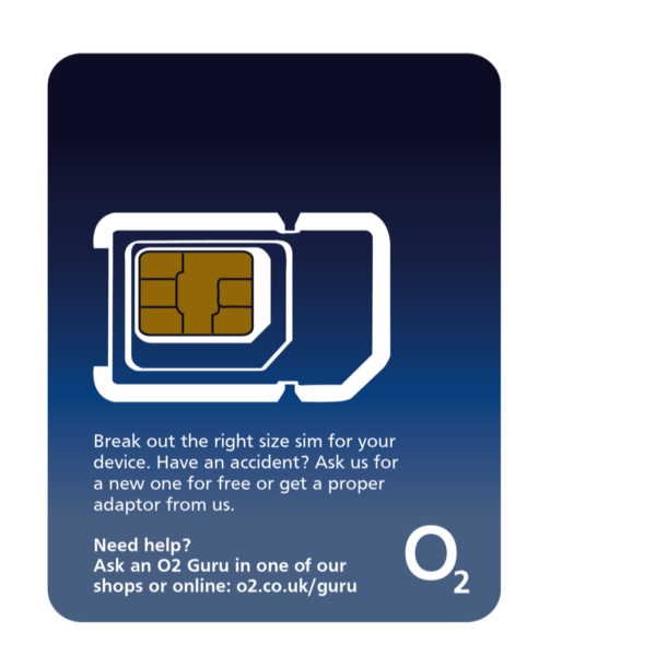 Unlimited Standard Call Minutes / Standard SMS - Pay Monthly Sim Card 30 Day Rolling Contract (o2)