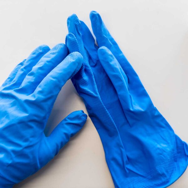Blue Natural Latex Gloves for Domestic and Industrial Use