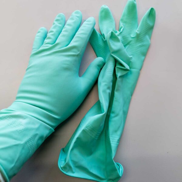 Green Natural Latex Gloves for Domestic and Industrial Use