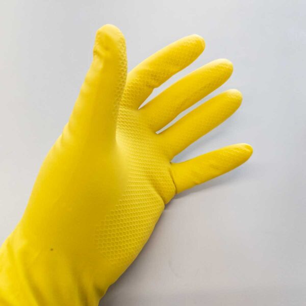 Yellow Natural Latex Gloves for Domestic and Industrial Use