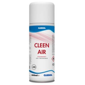 Get a fresh and inviting scent for your space with Cleenair Cranberry Aerosol. Ideal for hotel rooms, corridors, washrooms, and reception areas, this aerosol neutralizes tobacco smells and stale air with its soothing cranberry fragrance.