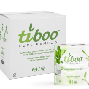 Tiboo® 3Ply Bamboo Toilet Tissue 64 Rolls
