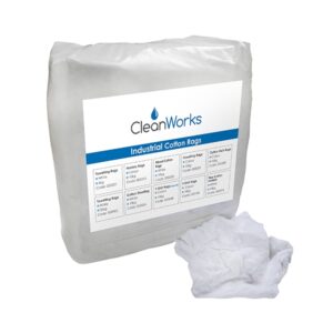 High-quality, durable white toweling rags, perfect for cleaning and industrial use. Each bag contains 8kg of strong, absorbent material ideal for a wide range of applications.