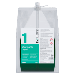 A highly concentrated 65% active detergent liquid for use in manual hand washing of crockery, utensils, cutlery, and in pot wash sink applications. Up to 300 applications per pack (dosing 5ml per 5 litres of water).