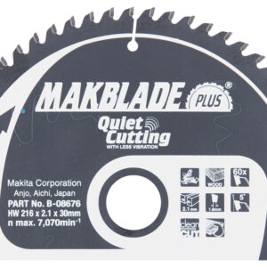 Circular Saw Blade, MakBlade Plus T.C.T, 216 x 30 mm, 60 T