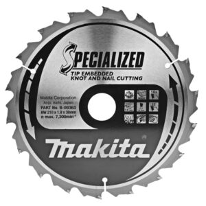 Circular saw blade, Specialized T.C.T, 210 x 30 mm, 18 T