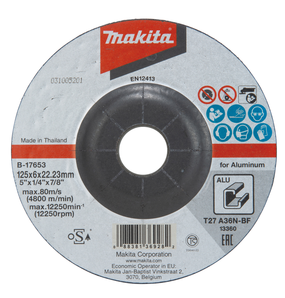 Grinding wheel 125 x 6 mm, A36N - Image 3