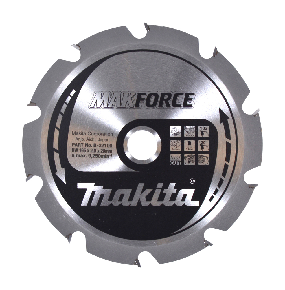 Circular Saw Blade, Makforce T.C.T, 165 x 20 mm, 10 T