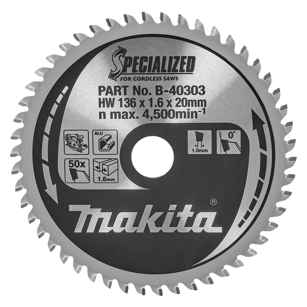 Circular Saw Blade, Specialized, TCT, 136x20mm, 50T