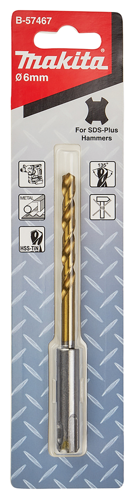 Metal Drill Bit 6 x 57 / 123 mm, HSS-TiN - Image 3
