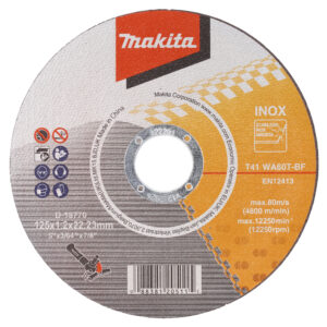Cut-off wheel 125 x 1.2 x 22.23mm, WA60T, 100 pcs