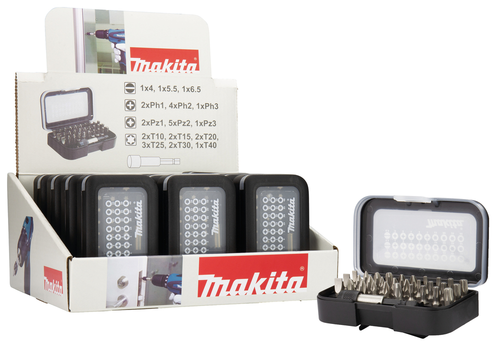 Screwbit set 31 pcs, display (12 sets)