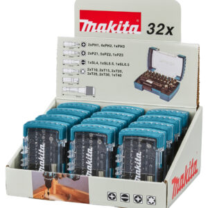 Screw bit with sleeve chuck bit holder, 32 pcs (12 sets in display)