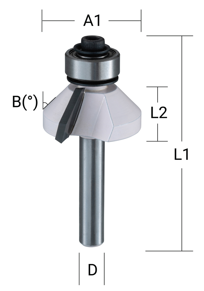 Chamfer Bit, with Guide Pin, 25 x 16 mm, 45° - Image 3