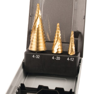 Step Drill Bit Spiral, TiN, Ø 4 x 12 - 32 mm, 3 pcs