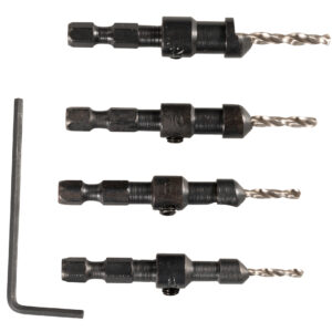 Countersink with drill bit set 4 pcs
