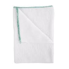 Green Edged Large White Dishcloth 40x30cm