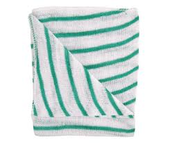 Green Striped White Dishcloth 40x40cm