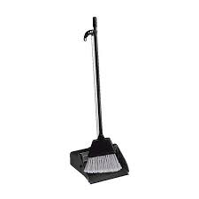 Long Handled Lobby Dust Pan & Brush Set Black