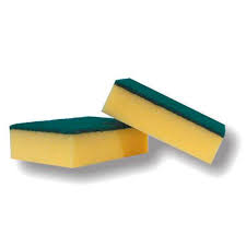 Sponge Scourer Green/Yellow 13x8cm