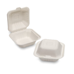 Bagasse Burger Box White