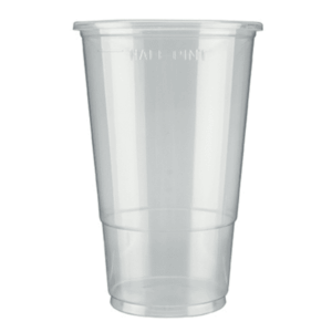 10oz Plastic Half Pint Cup to Brim Clear