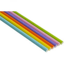 8" Paper Straw Mixed Neon 6mm Bore