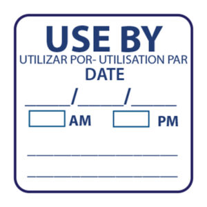 Use By Labels 25x25mm