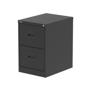 2 Drawer Metal Filing Cabinet Black