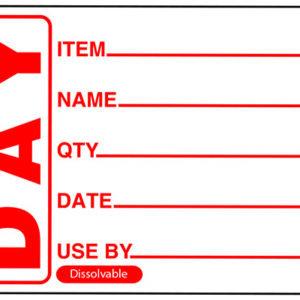Red Day Label Removable 50x65mm