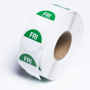 Round Day Dot Labels Friday - Green