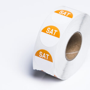 Round Day Dot Labels Saturday - Orange