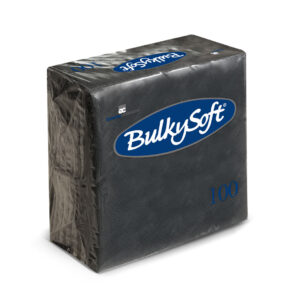 Bulkysoft 32204 Cocktail Napkin 24x24cm 2ply Black