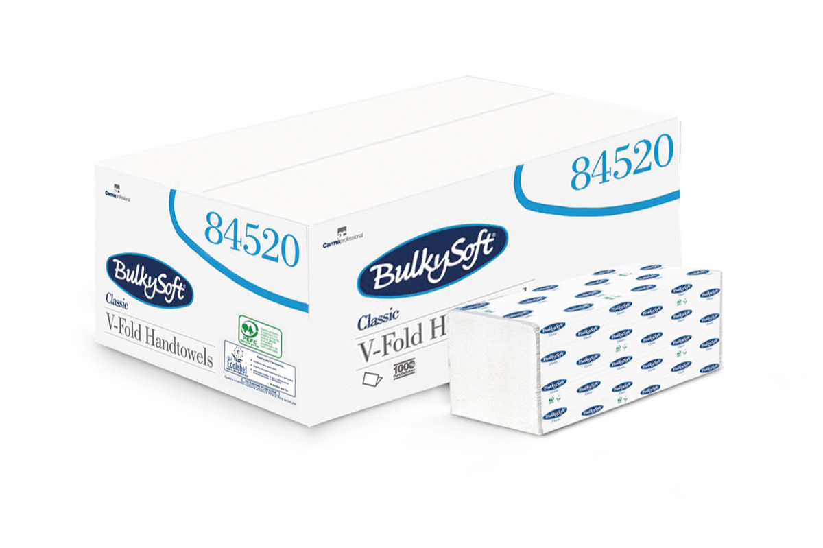 Bulkysoft 84520 V-Fold Hand Towel 210x240mm 2ply White