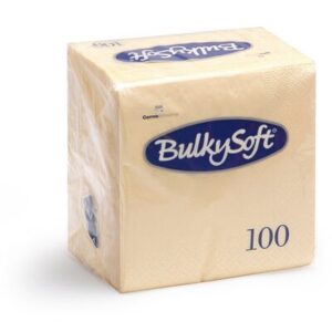 Bulkysoft 32077 4-Fold 40cm x 40cm Napkin 2ply Cream