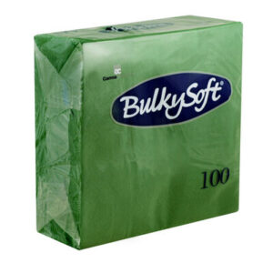 Bulkysoft 32390 4-Fold 33cm x 33cm Napkin 2ply Dark Green