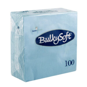 Bulkysoft 32380 4-Fold 33cm x 33cm Napkin 2ply Light Blue