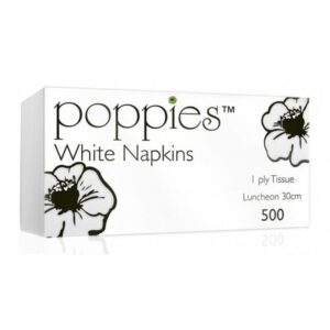 4-fold 30cm x 30cm Napkin 1ply White