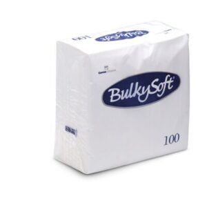 Bulkysoft 32990 4-Fold 40cm x 40cm Napkin 2ply White