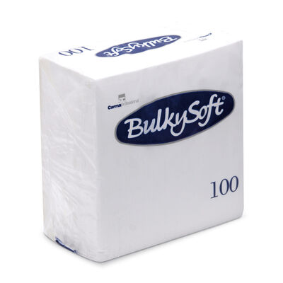 Bulkysoft 32100 4-Fold 40cm x 40cm Napkin 3ply White