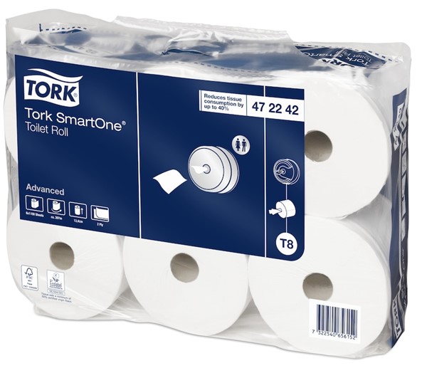 Tork 472242 SmartOne Toilet Roll 207m 2ply White