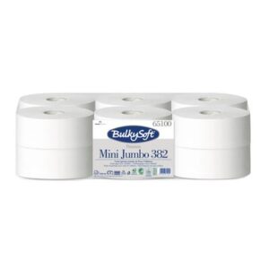 Bulkysoft 65100 Premium Mini Jumbo Toilet Roll 145m 2ply White 60mm