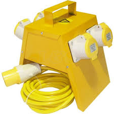 110v 4-Way Splitter Box Yellow