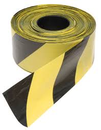 Black/Yellow Barrier Tape 75mm x 500m