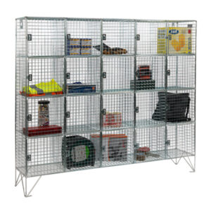 Wire Mesh Lockers with 20 Doors 1360 x 1525 x 305mm