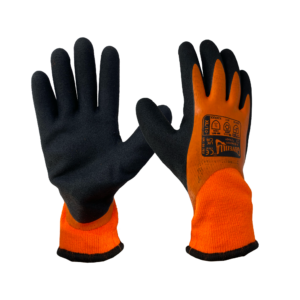 Glovezilla Large Latex Thermal Orange Gloves - Pack Of 10